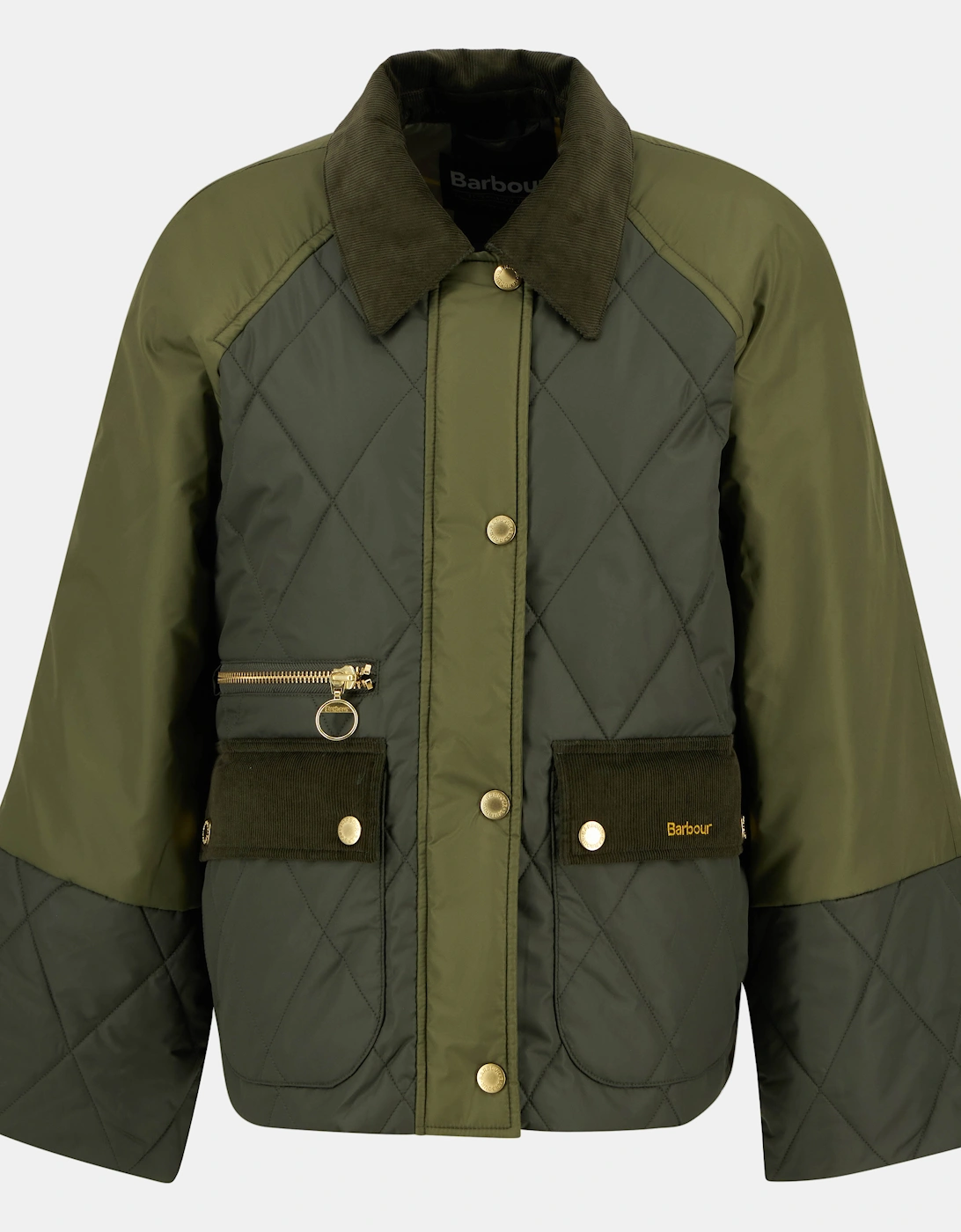Martha Womens Quilted Jacket - Olive/Dark Moss/Ancient Tartan, 2 of 1
