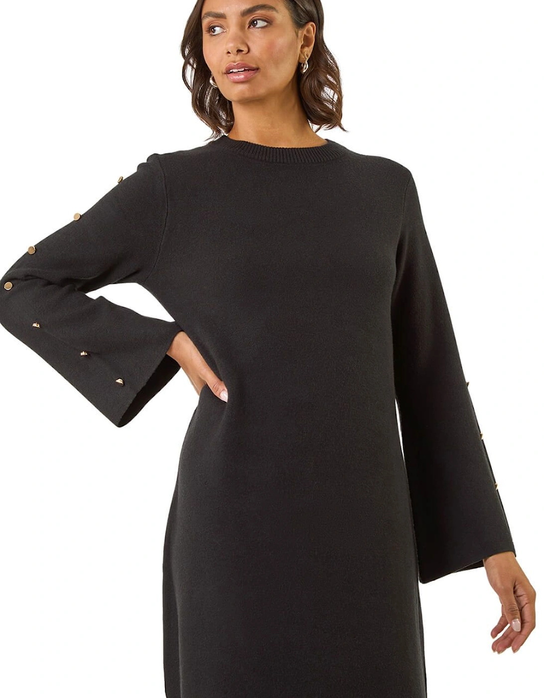 Buttoned Knit Dress, 2 of 1