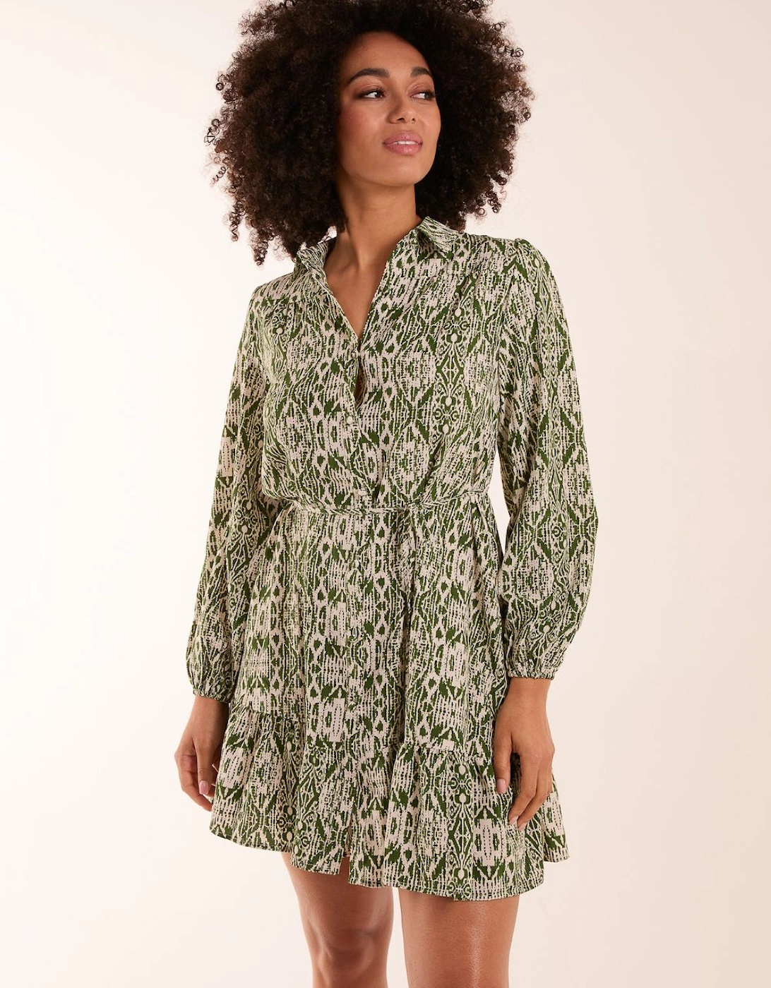 Long Sleeve Mini Shirt Dress, 2 of 1