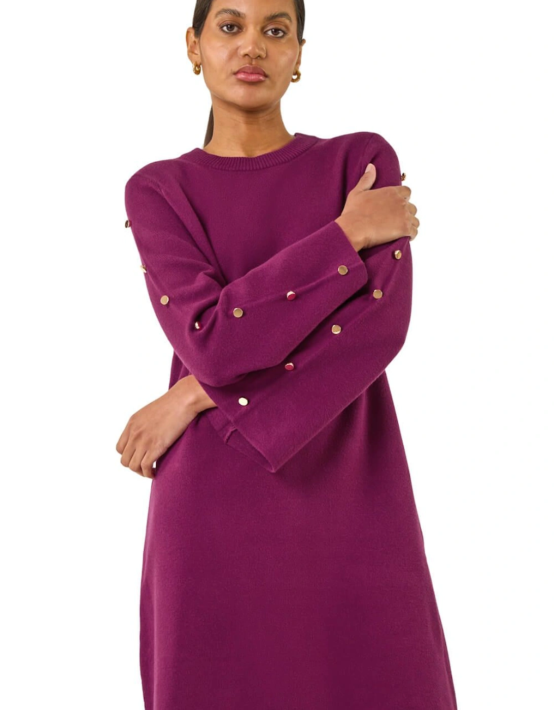 Buttoned Knit Dress, 2 of 1