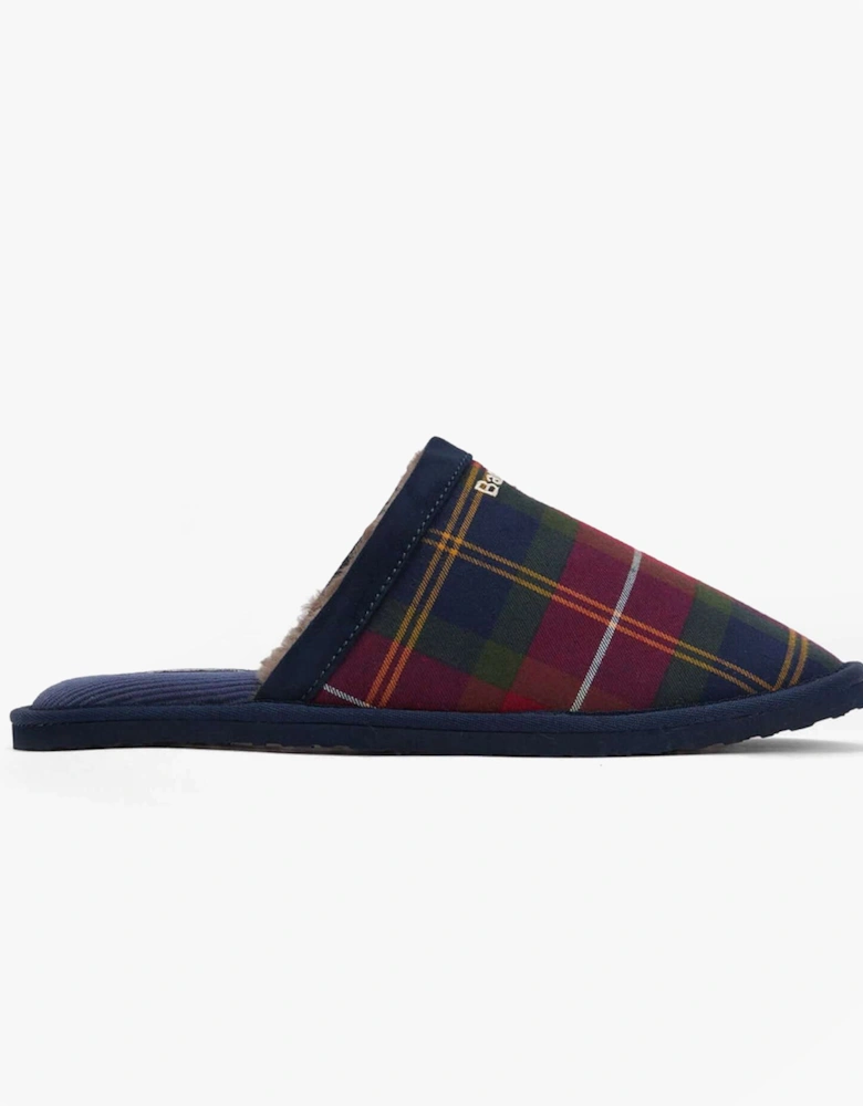 EVERITT Mens Mule Slippers Winterberry Tartan
