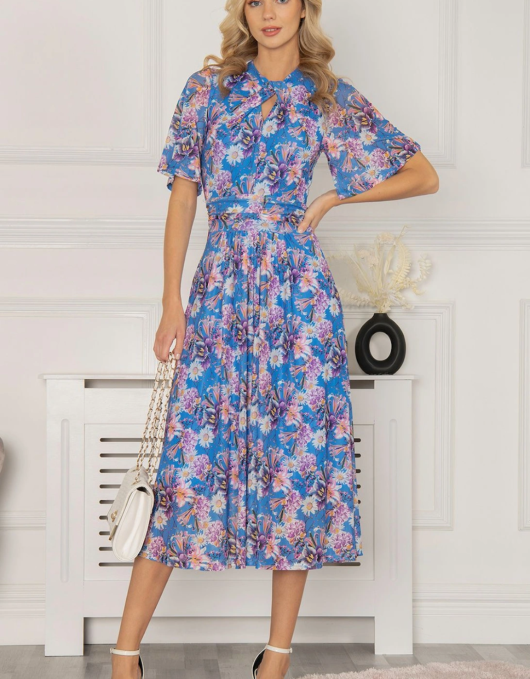 Danika Keyhole Neck Mesh Dress, 2 of 1