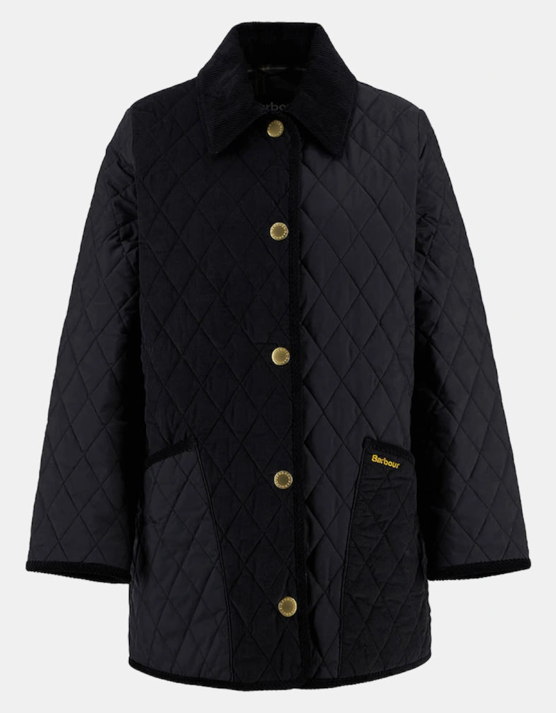 Meryl Womens Quilted Jacket - Black/Classic Tartan