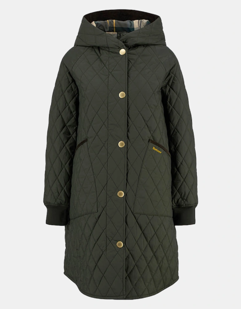 Hilary Womens Quilted Jacket - Olive/Ancient Tartan