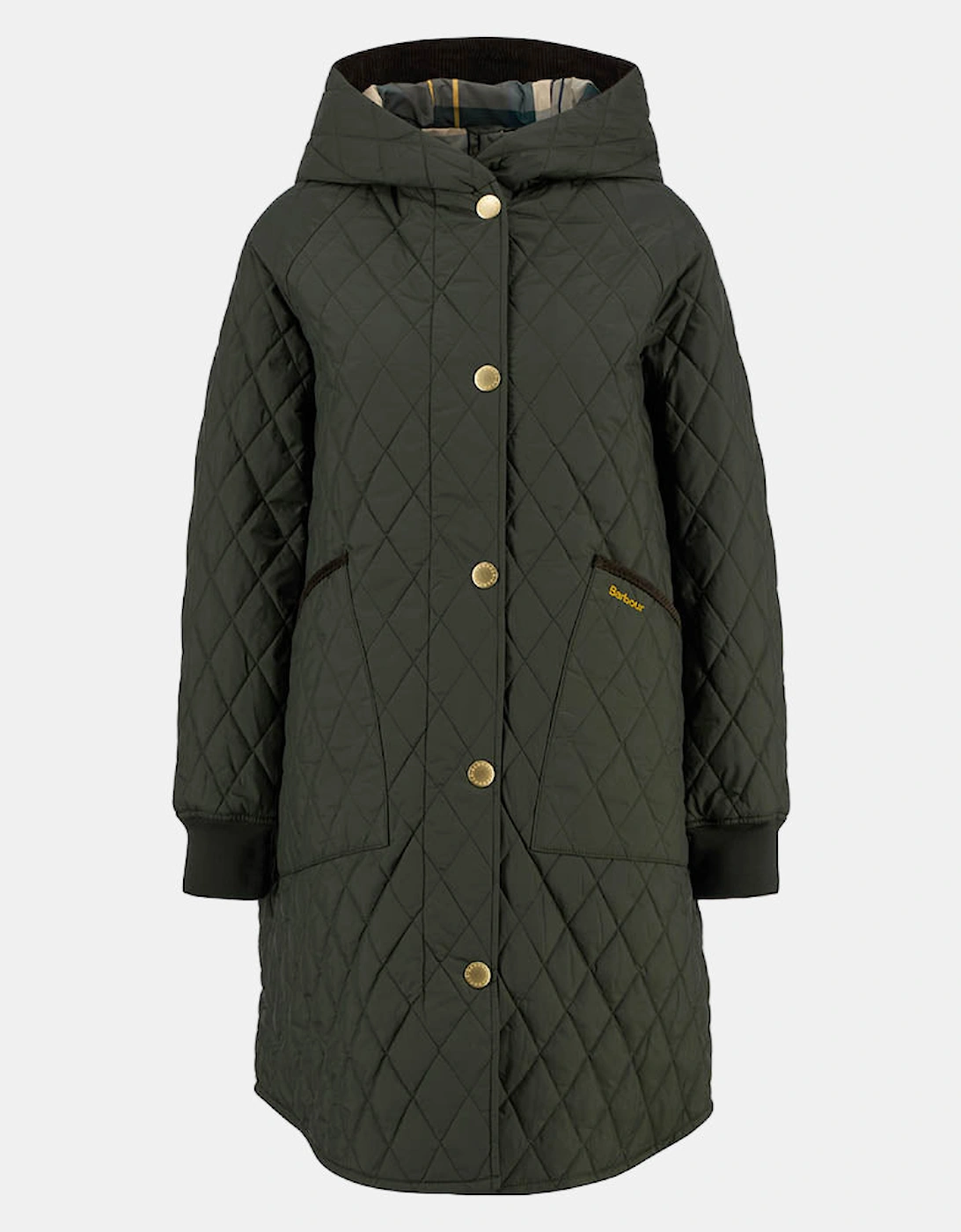 Hilary Womens Quilted Jacket - Olive/Ancient Tartan, 2 of 1