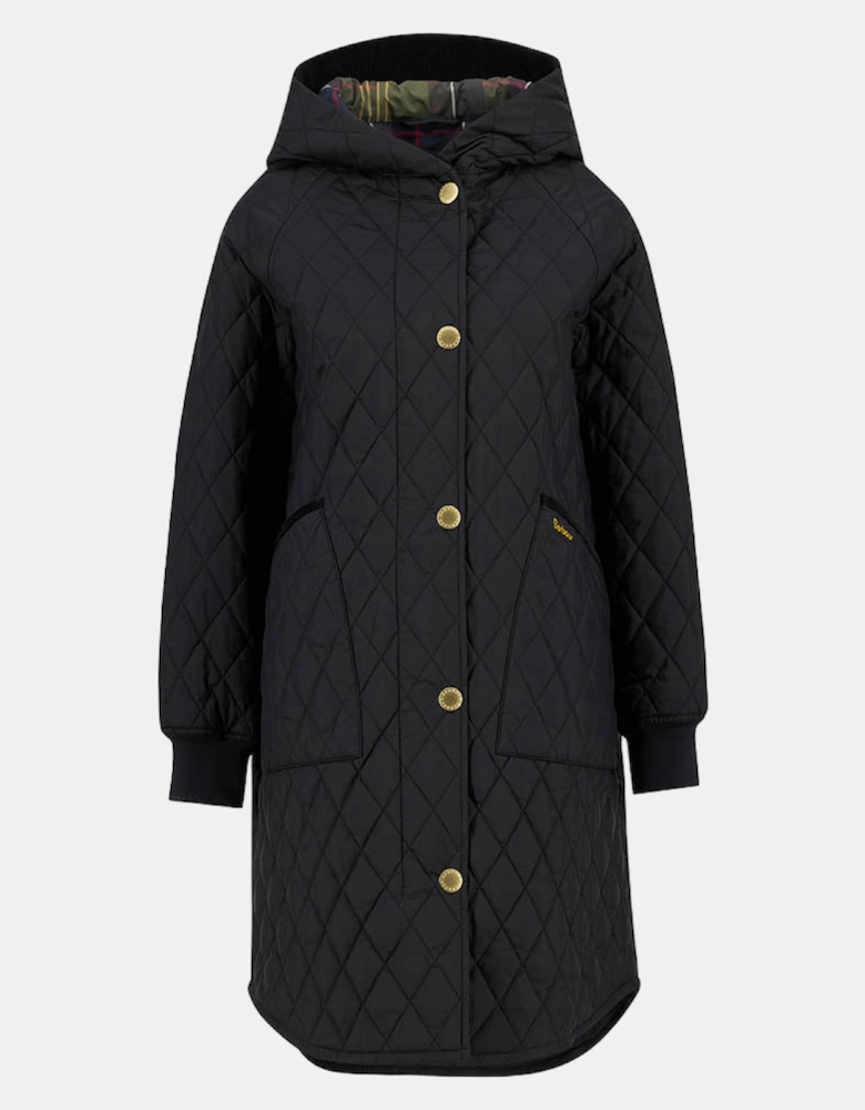 Hilary Womens Quilted Jacket - Black/Classic Tartan