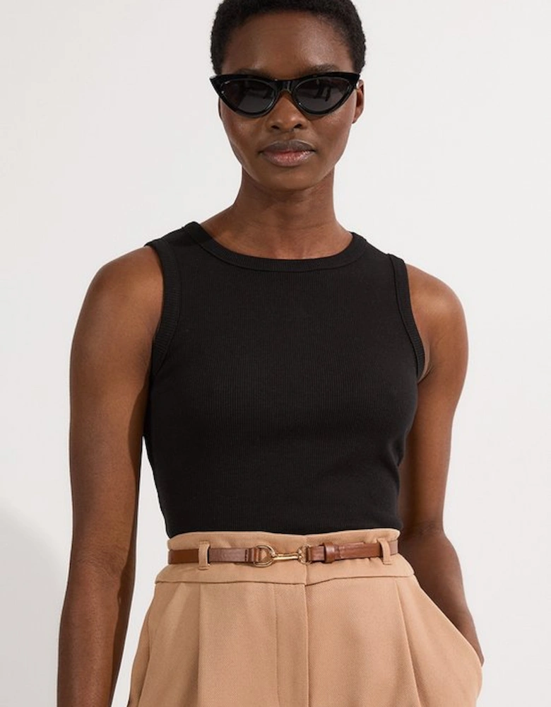 Compact Jersey Ribbed Top