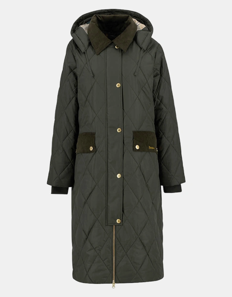 Meredith Womens Quilted Jacket - Olive/Ancient Tartan