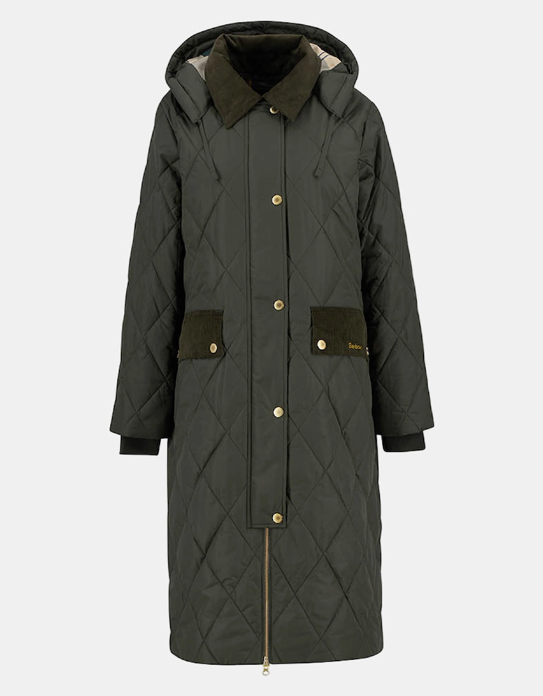 Meredith Womens Quilted Jacket - Olive/Ancient Tartan, 2 of 1