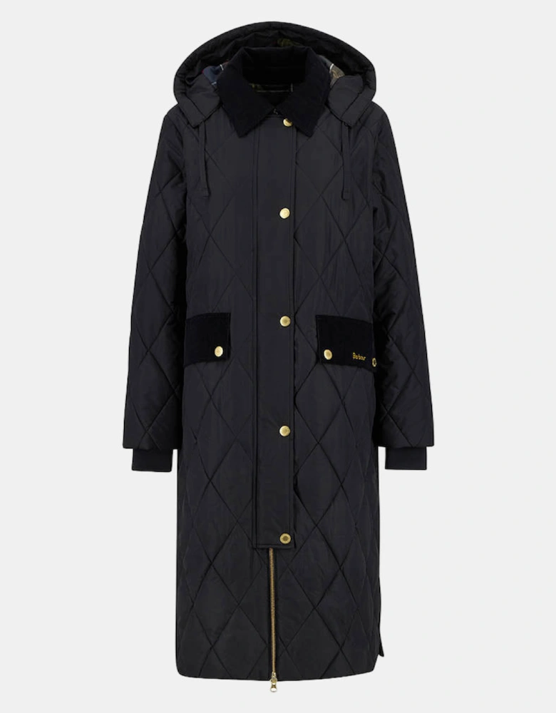 Meredith Womens Quilted Jacket - Black/Classic Tartan