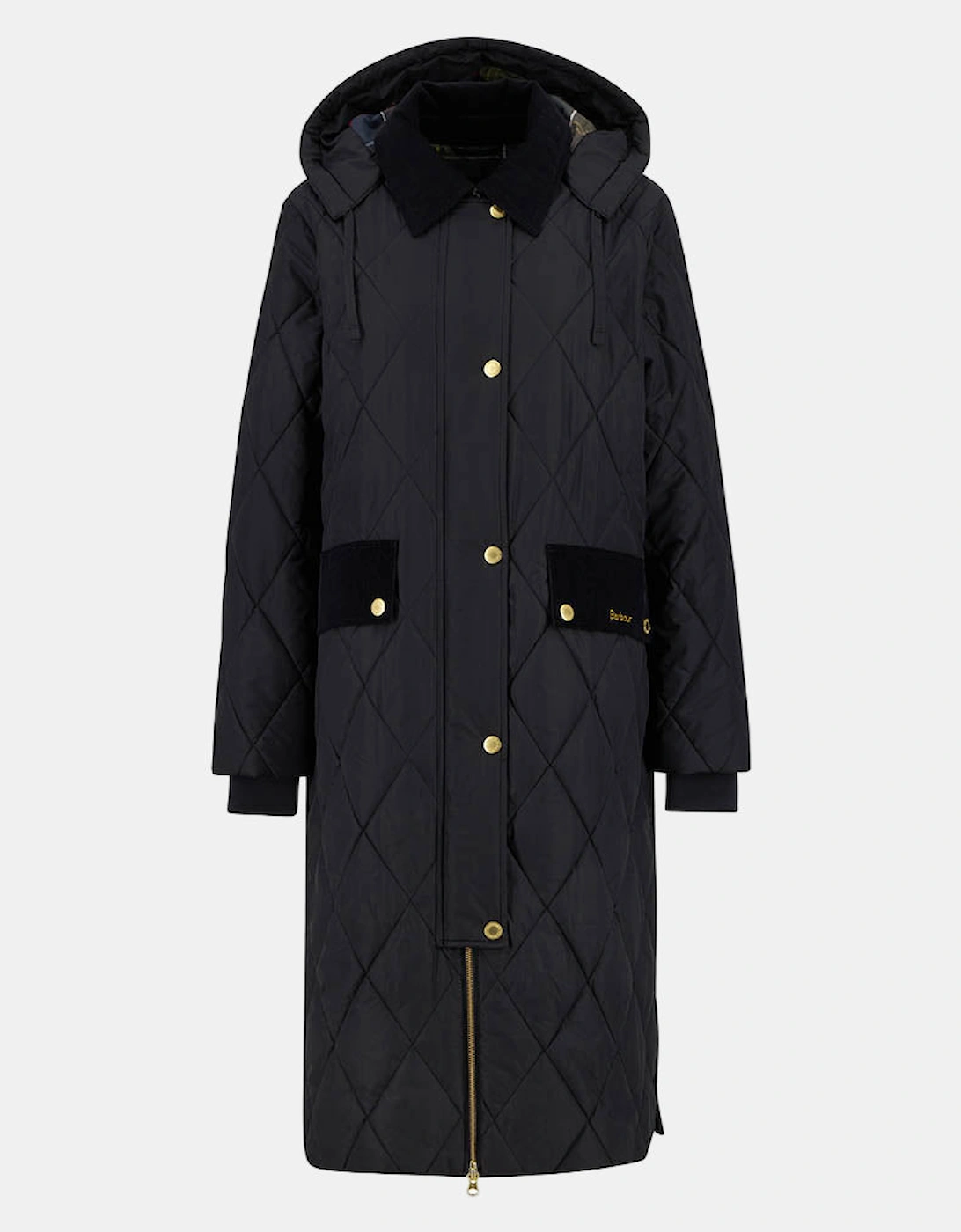 Meredith Womens Quilted Jacket - Black/Classic Tartan, 2 of 1