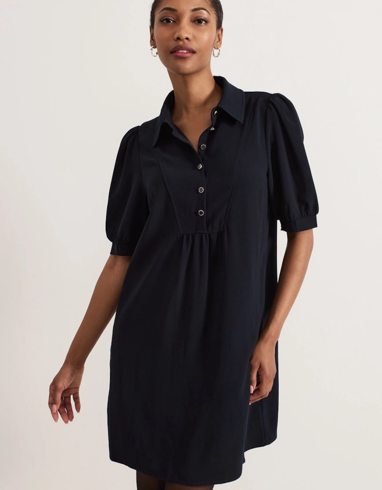 Claudia Button Swing Mini Dress