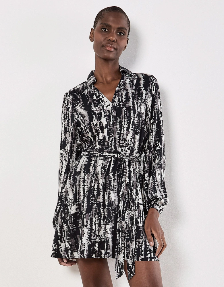 Tie Dye Stripe Shirt Mini Dress