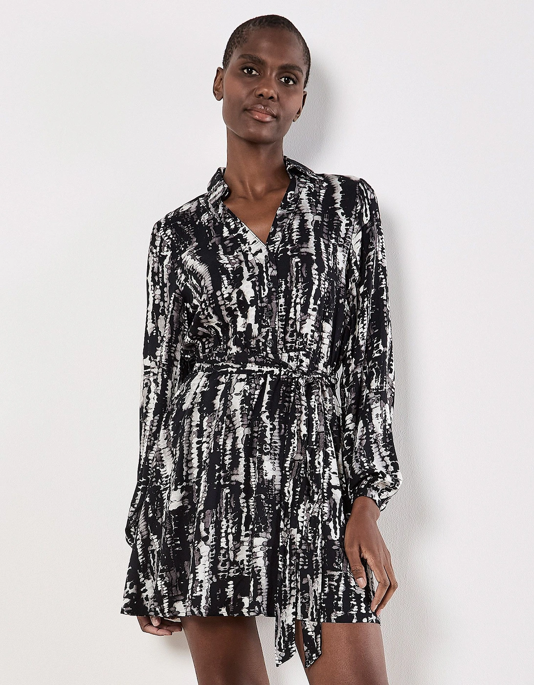 Tie Dye Stripe Shirt Mini Dress, 2 of 1