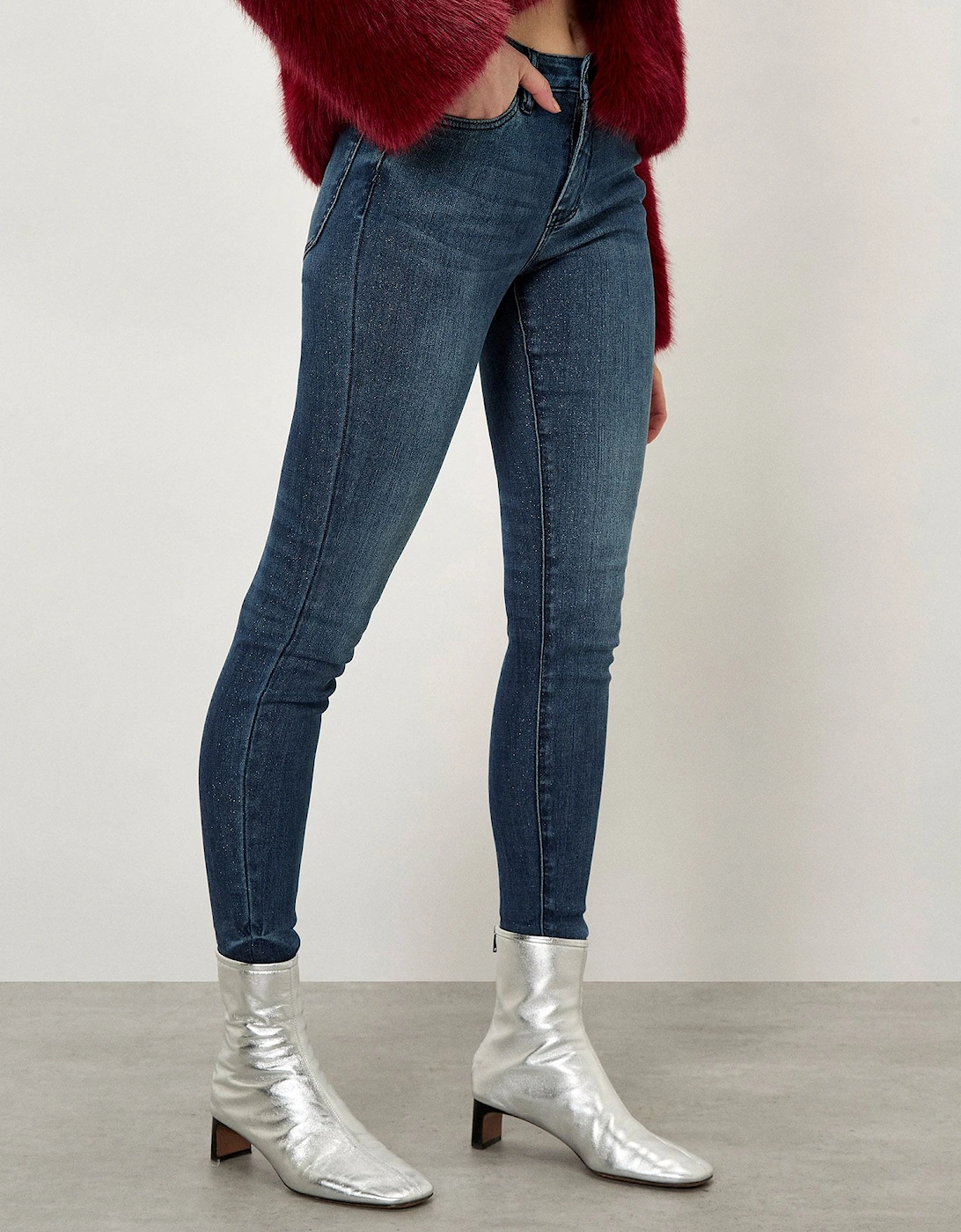 Sienna Glitter Sparkle Skinny Jeans, 2 of 1