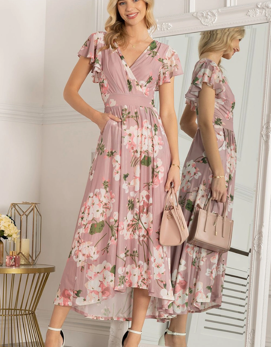 Eleanor Wrap Mesh Maxi Dress, 2 of 1