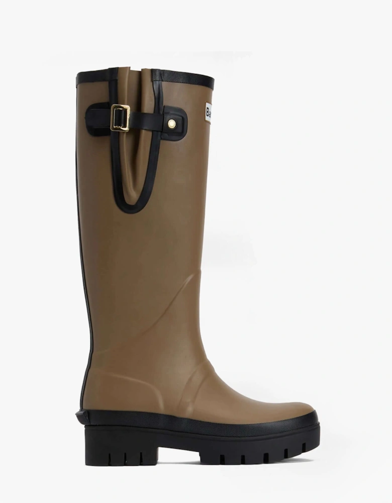 LEIGHTON Womens Tall Wellies Military Brown/Black