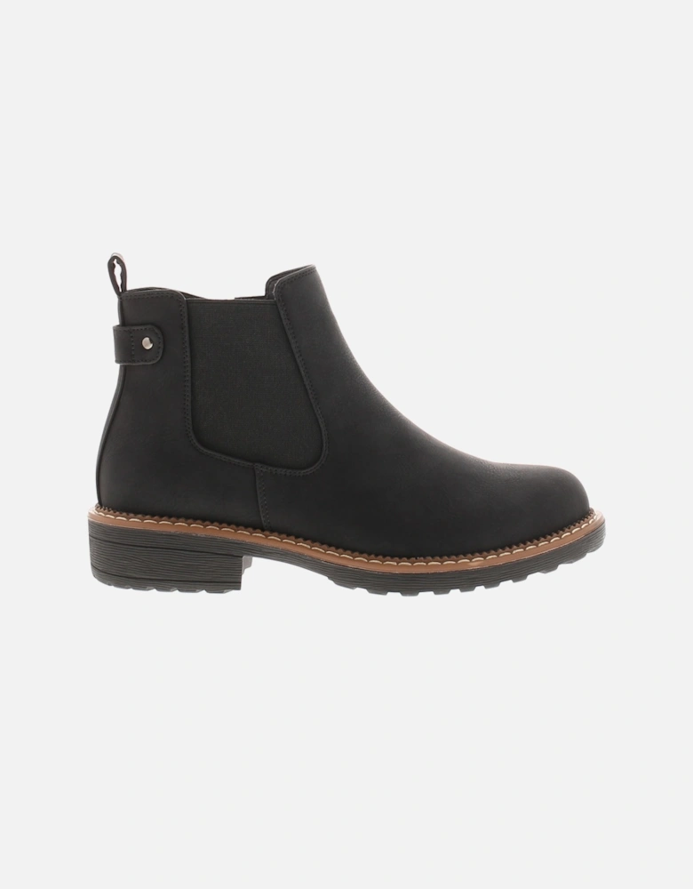 Womens Ankle Boots Concise PU Zip Fastening Chelsea Black UK Size