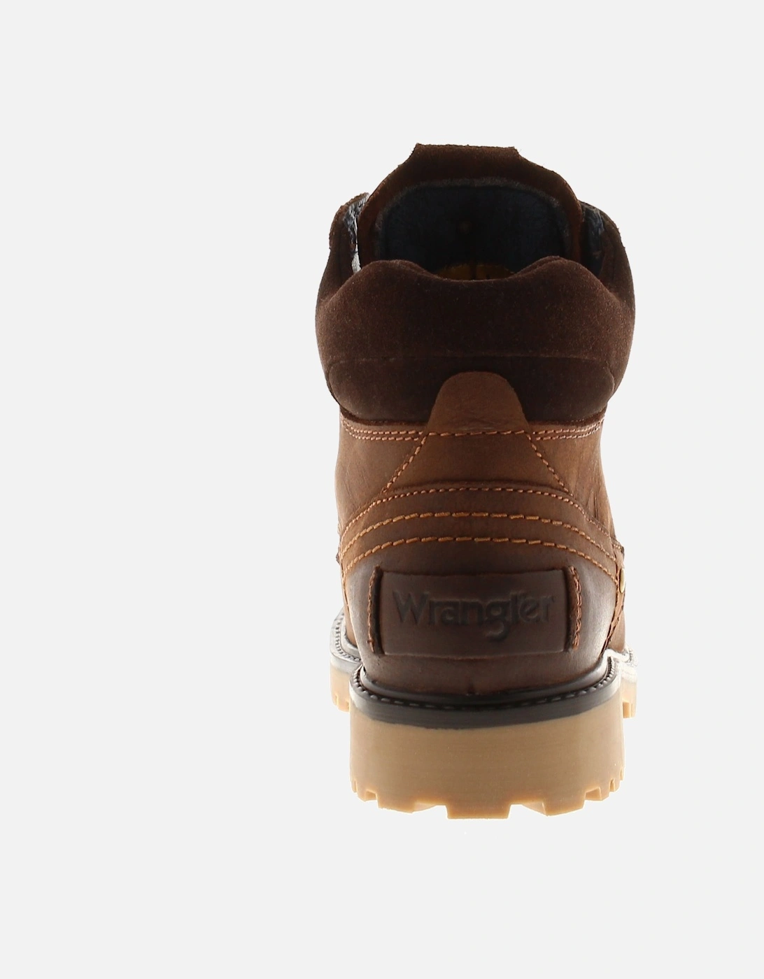 Mens Boots Yuma Mid Lace Up Leather Smart Brown UK Size