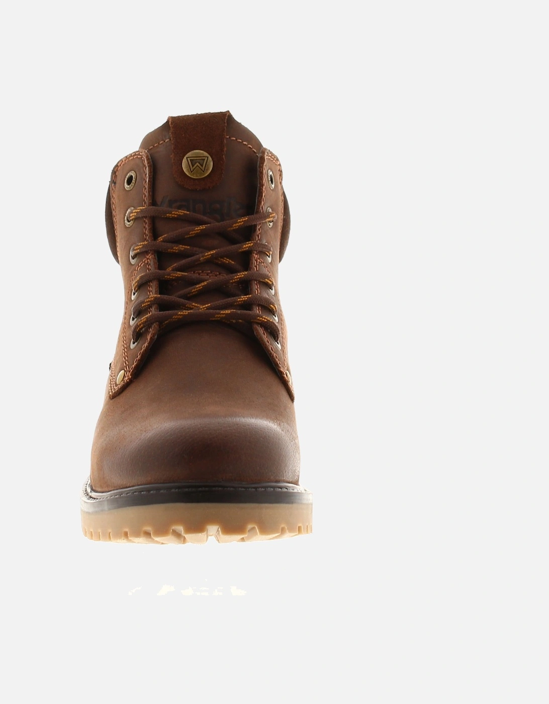 Mens Boots Yuma Mid Lace Up Leather Smart Brown UK Size