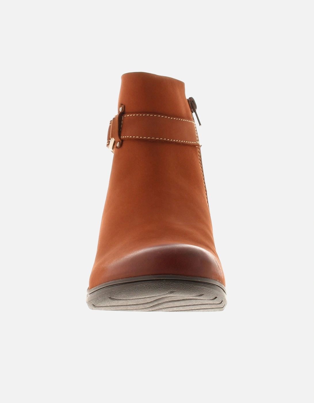 Womens Ankle Boots Carleigh Drift Leather Zip tan UK Size