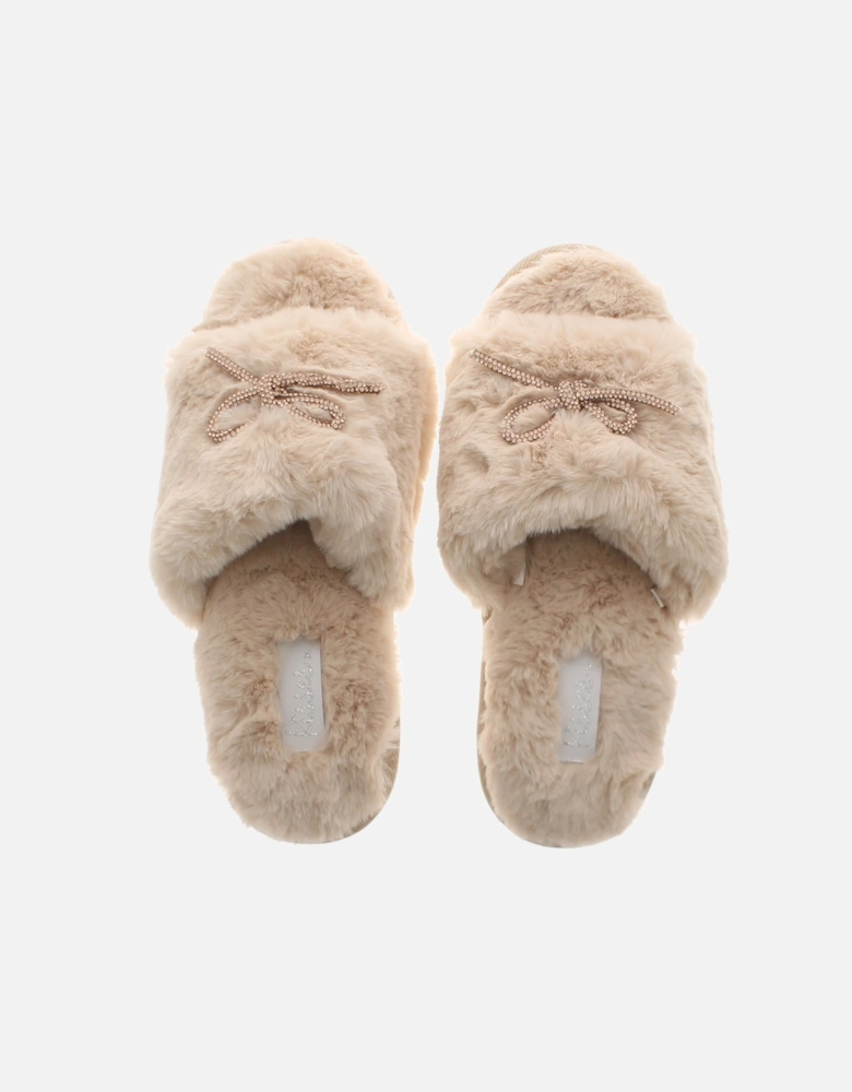 Womens Mule Slippers Embers beige UK Size