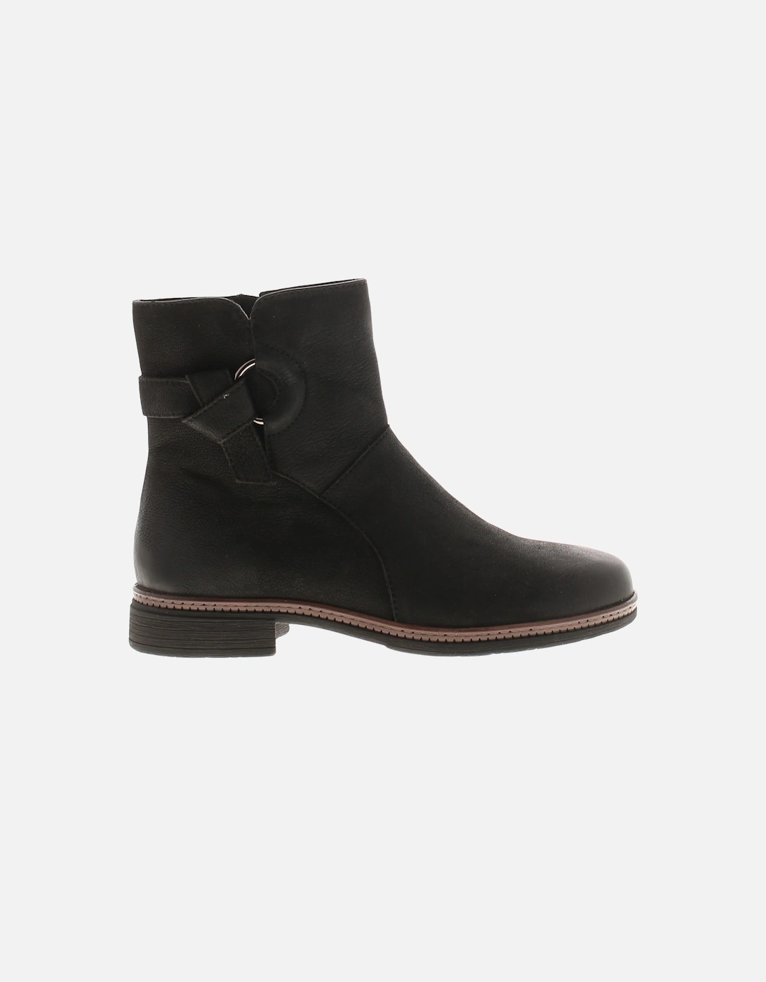 Womens Boots Scuffle Leather Zip Up Ankle Black UK Size