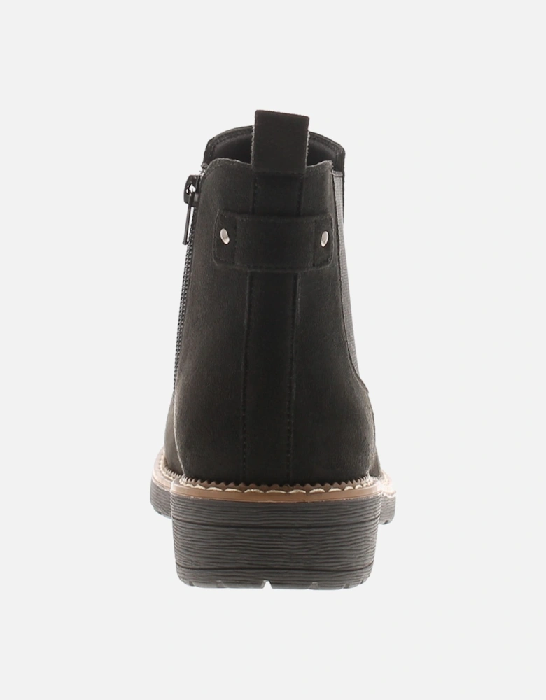 Womens Ankle Boots Concise Zip Fastening Chelsea Black UK Size