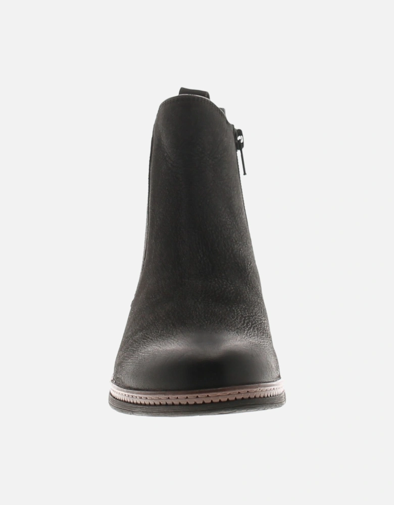 Womens Boots Skirmish Zip Up Leather Ankle Black UK Size