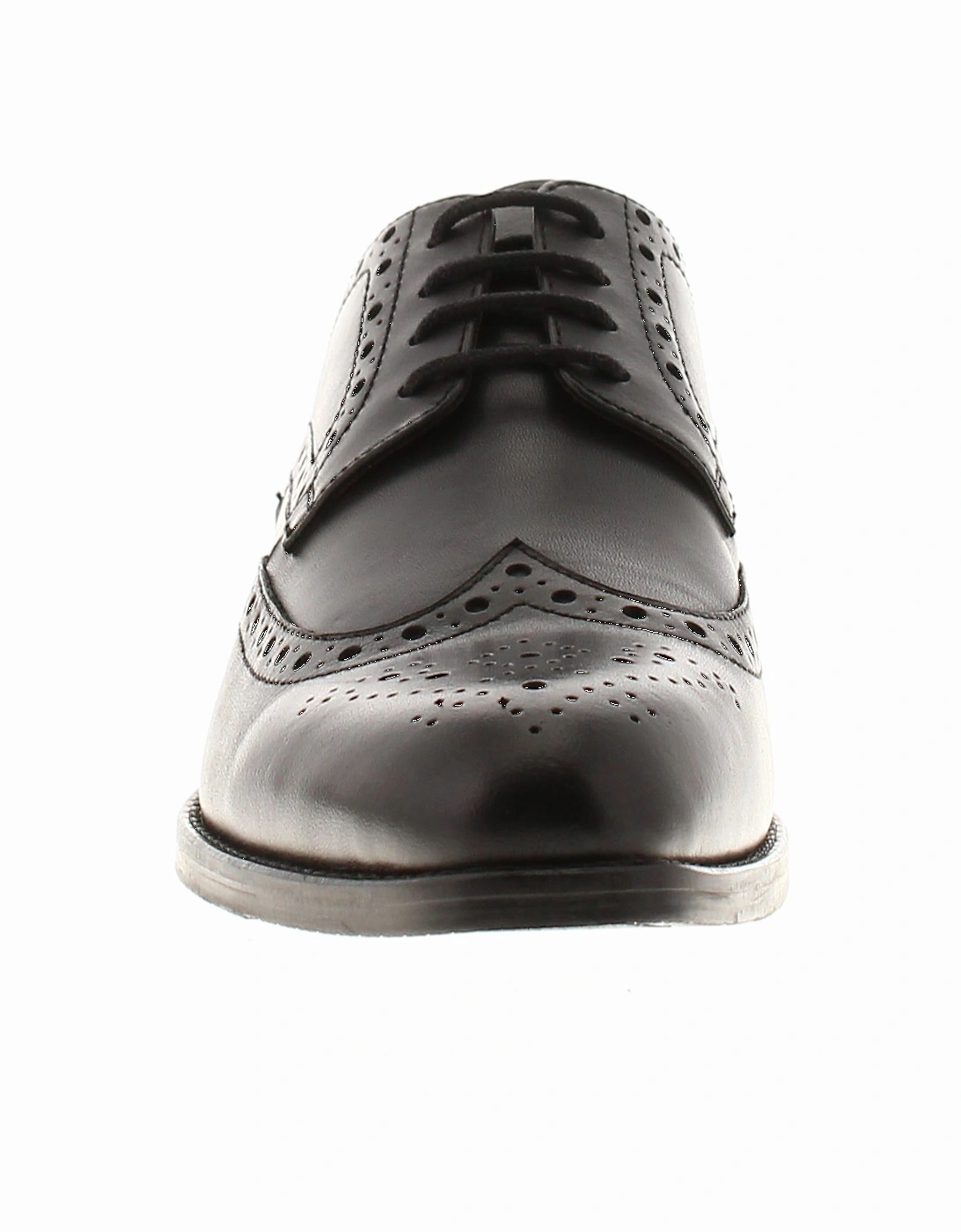 Mens Brogue Shoes Sabre Lace Up Leather Smart Formal Black UK Size