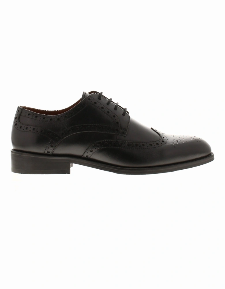 Mens Brogue Shoes Sabre Lace Up Leather Smart Formal Black UK Size