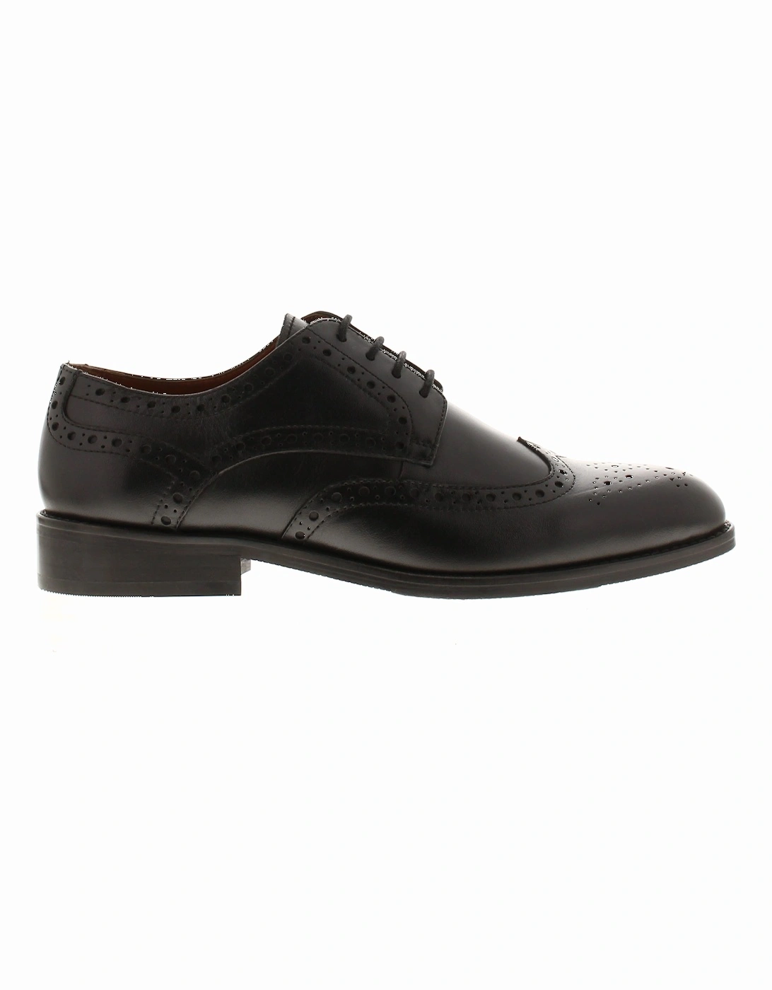 Mens Brogue Shoes Sabre Lace Up Leather Smart Formal Black UK Size