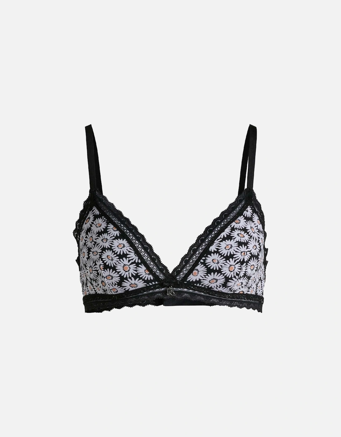 Hugo Boss Women's Lace Trim Bra with Daisy Print - Multi - Size: XL