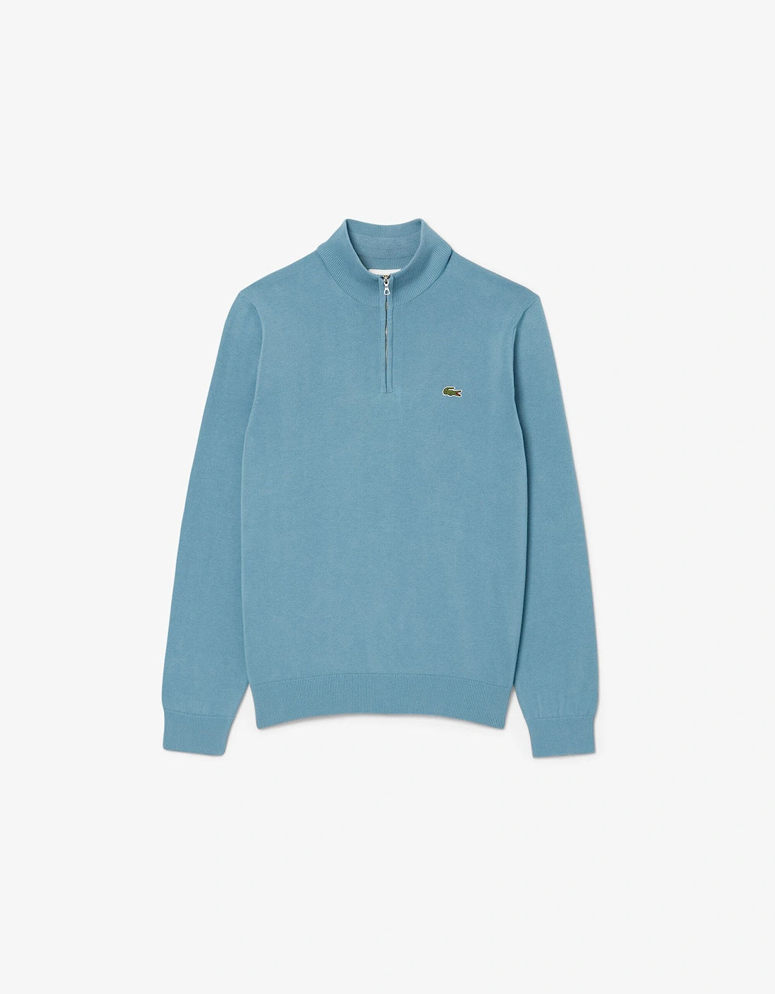 Lacoste Men's Zipped High Neck Cotton Sweater - Blue - Size: 38
