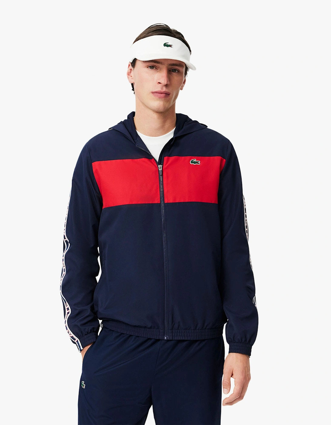 Colour Block Logo Stripe Tennis Jacket
