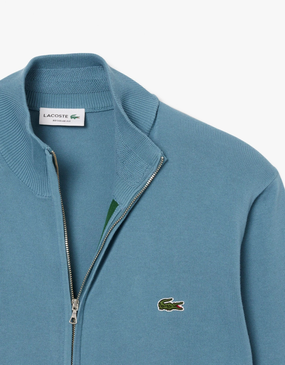 Zipped High Neck Cotton Sweater