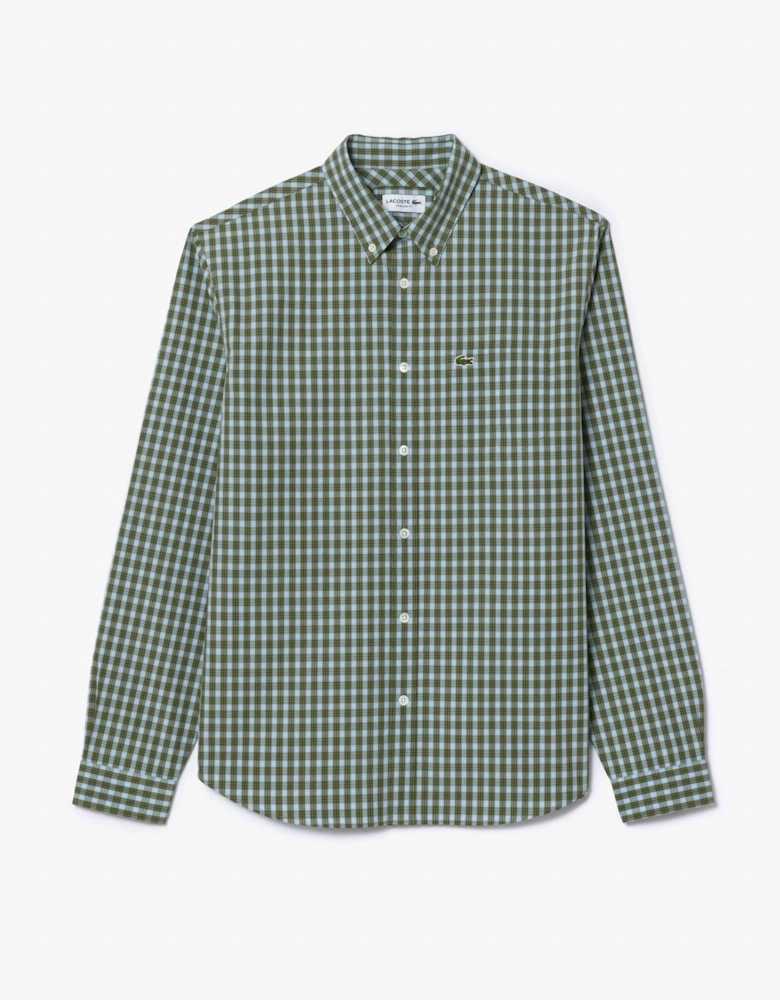 Regular-Fit Plaid Poplin Shirt