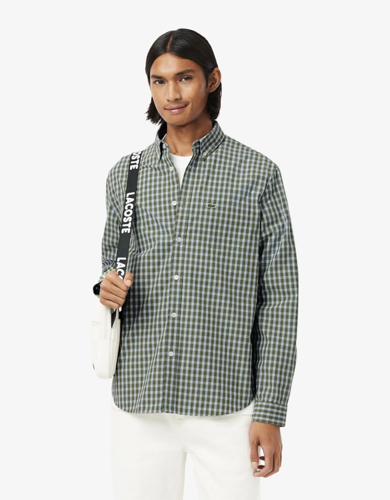 Regular-Fit Plaid Poplin Shirt