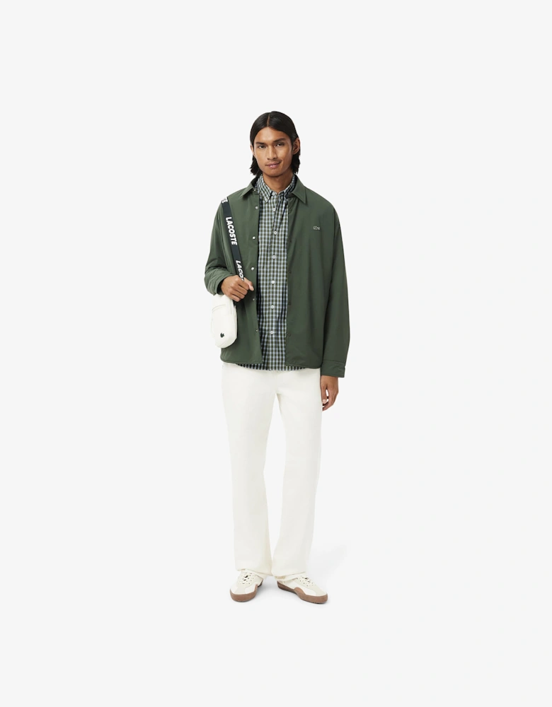 Regular-Fit Plaid Poplin Shirt