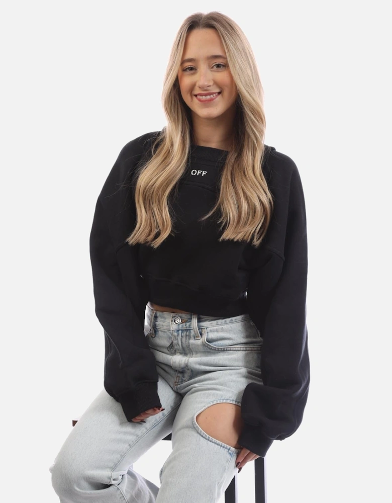 Off Stamp Round Crop Crewneck Sweatshirt