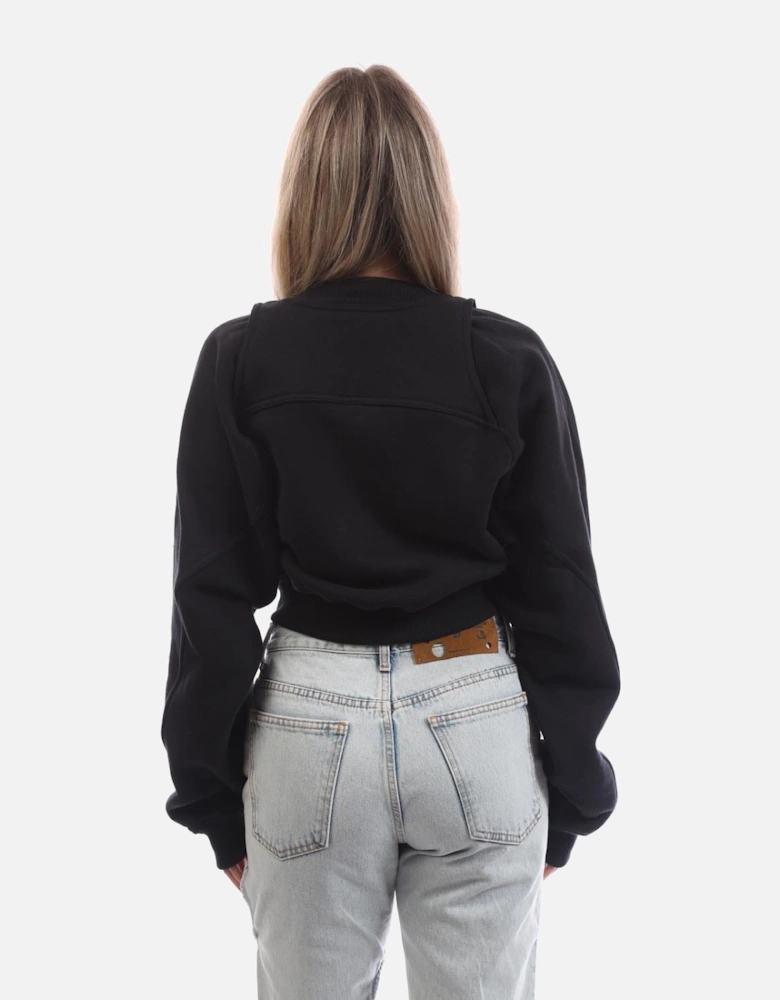 Off Stamp Round Crop Crewneck Sweatshirt