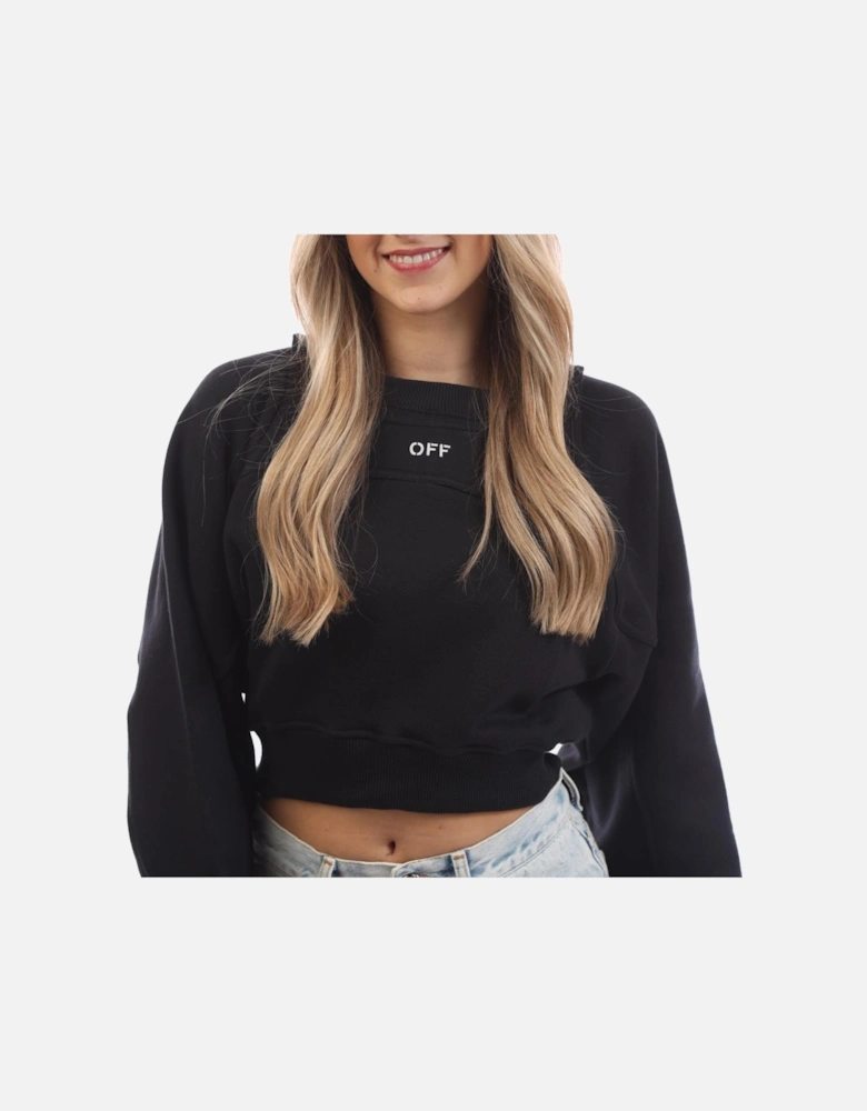 Off Stamp Round Crop Crewneck Sweatshirt
