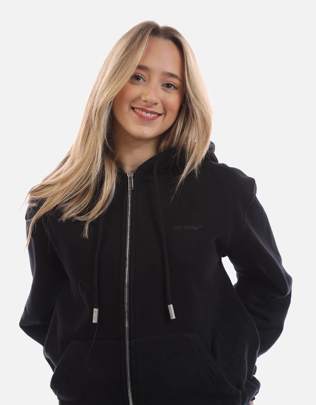 Diagonal Regular Zip-Up Hoodie