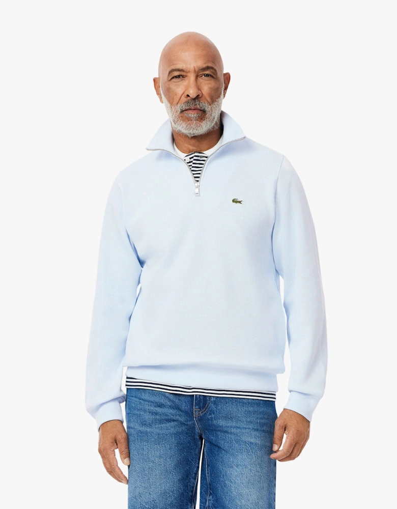 Zip Neck High Neck Interlock Sweatshirt