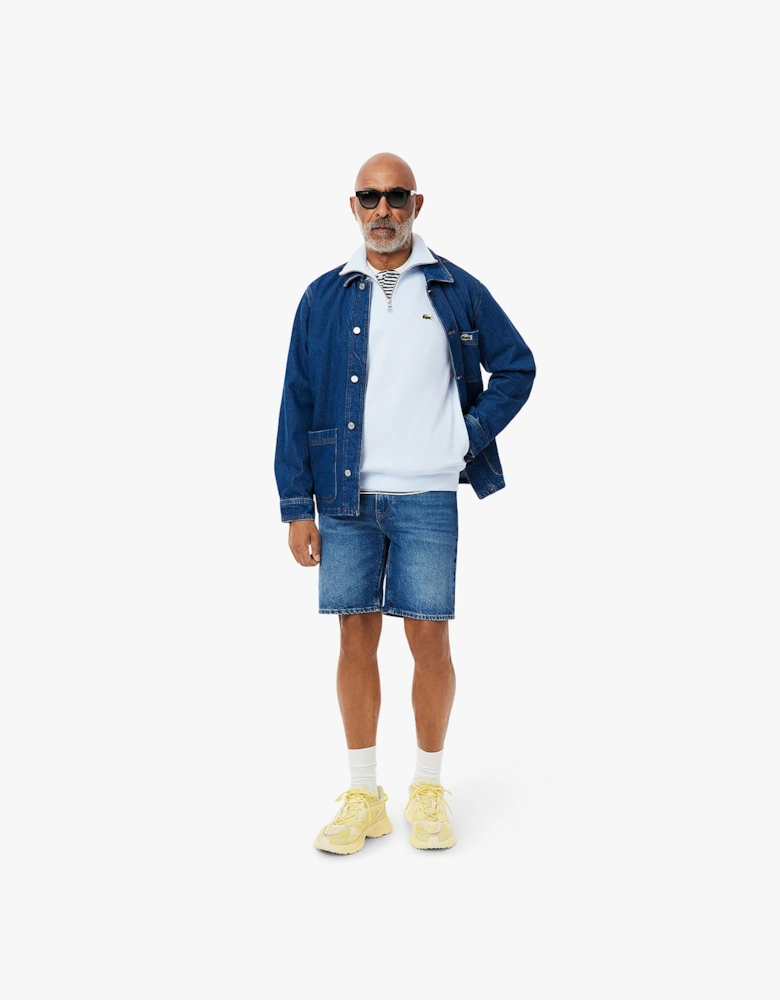 Zip Neck High Neck Interlock Sweatshirt