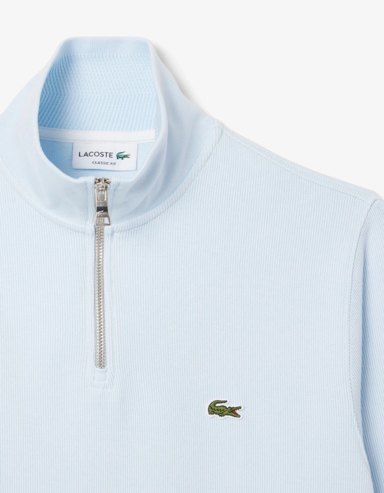 Zip Neck High Neck Interlock Sweatshirt