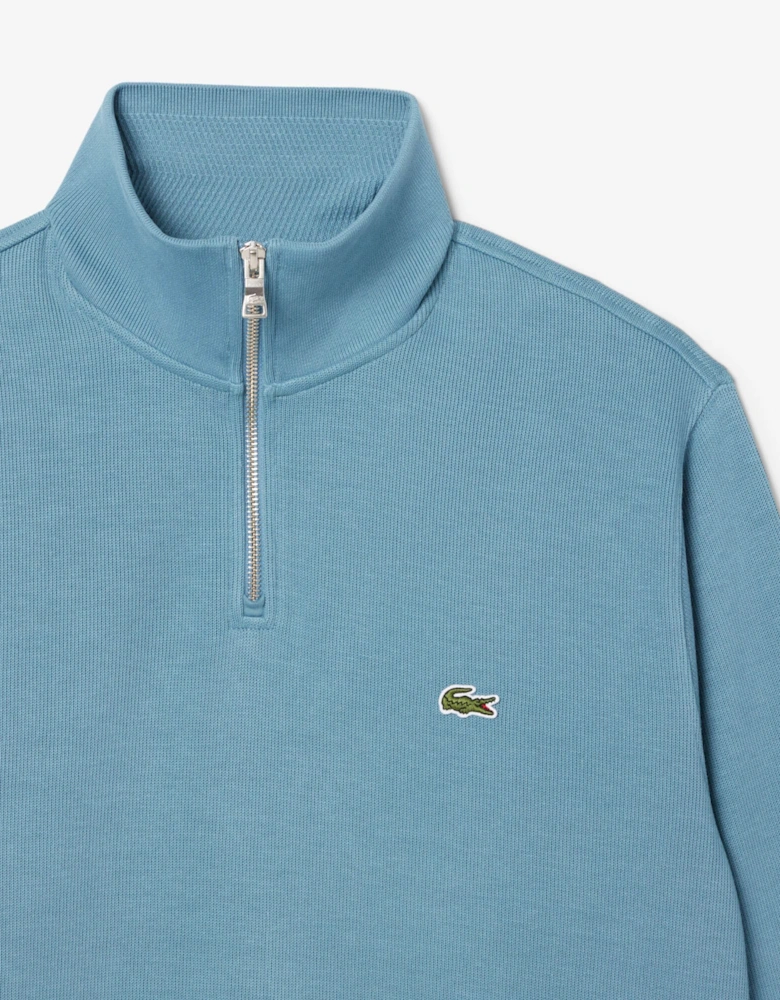 Zip Neck High Neck Interlock Sweatshirt