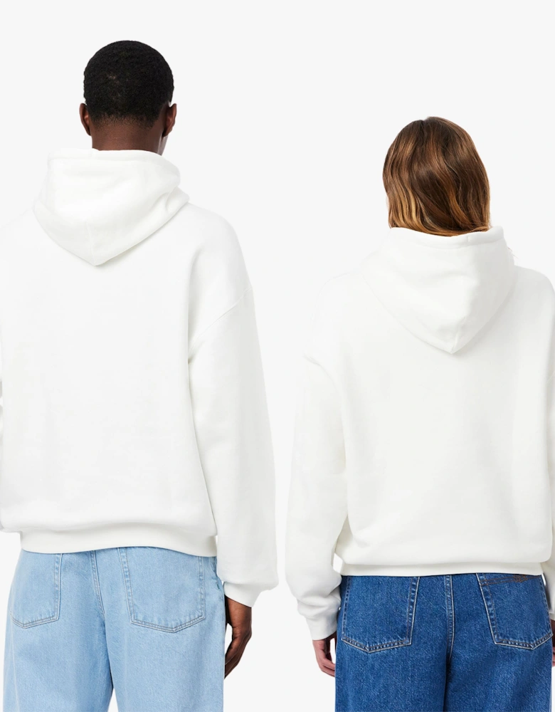 Loose-Fit Badge Accent Hoodie