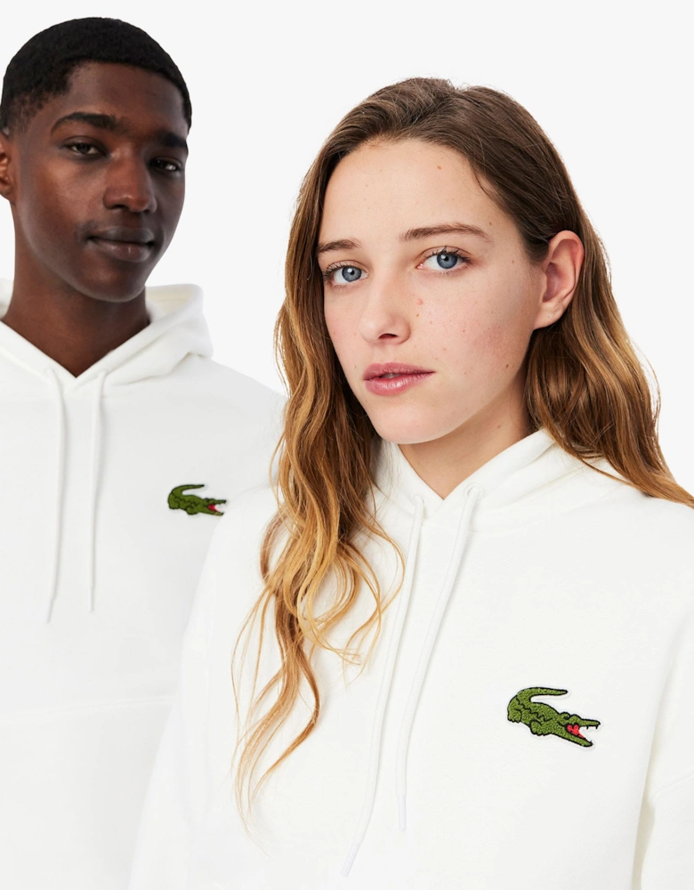 Loose-Fit Badge Accent Hoodie