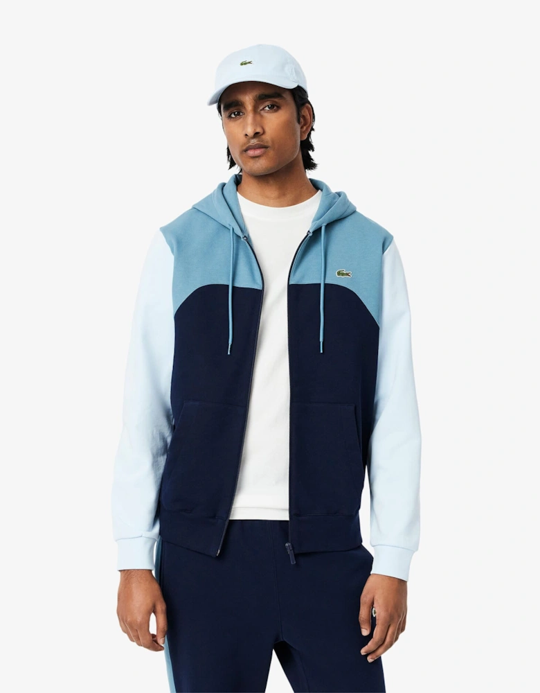 Zipped Colour Block Hoodie